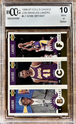 1996-97 Collectors Choice Mini Kobe Bryant Fisher Campbell Rookie RC #L1 BCCG 10 front