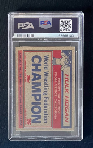 1985 Topps WWF Hulk Hogan #16 PSA 5 back