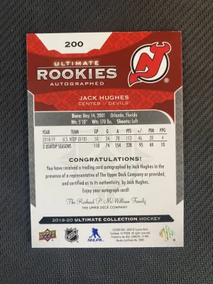 Jack Hughes Ulimate /99 back