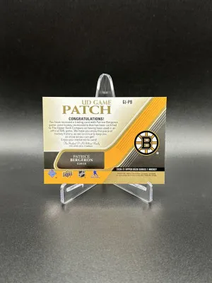 2020-21 UD Series 1 Patrice Bergeron UD Game Patch (15/15) back