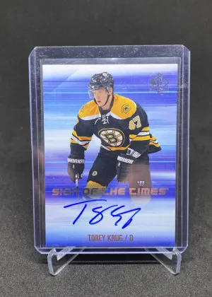 2015-16 Upper Deck SP Authentic Torey Krug Sign Of  The Times On Card Auto front