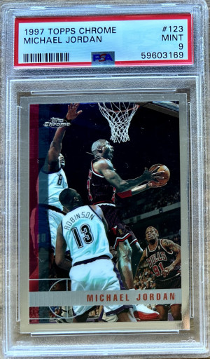 1997-98 MICHAEL JORDAN TOPPS CHROME #123 PSA 9 MINT front