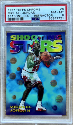 1997 Topps Chrome Season's Best Refractor Michael Jordan #6 PSA 8 front