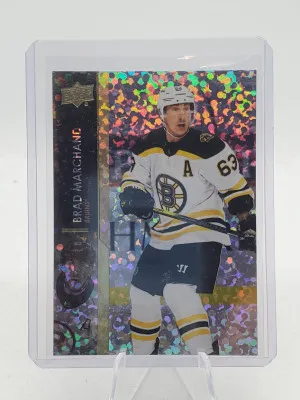 Brad Marchand 2021-22 Upper Deck Speckled Rainbow Foil SP front