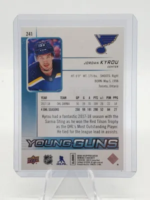 Jordan Kyrou 2018-19 Upper Deck Young Guns Rookie back