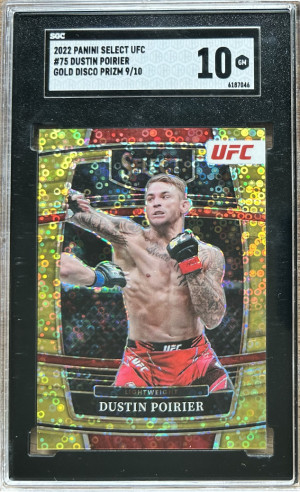 2022 Panini Select UFC Dustin Poirier Concourse Gold Disco 9/10 SGC 10 (POP 1) front