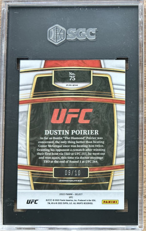 2022 Panini Select UFC Dustin Poirier Concourse Gold Disco 9/10 SGC 10 (POP 1) back