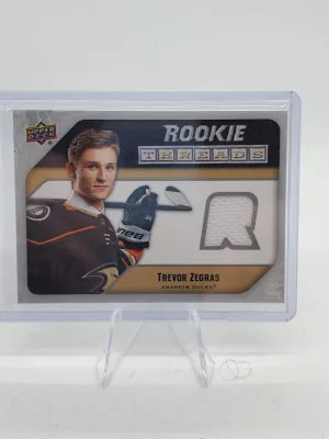 Trevor Zegras 2021-22 Upper Deck Retro Rookie Threads Rookie Jersey SP front