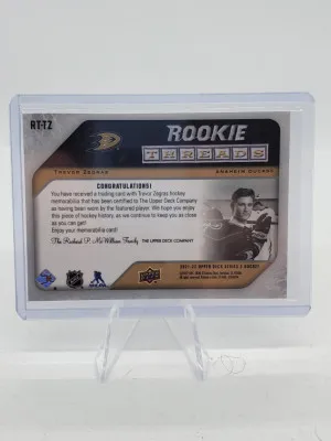 Trevor Zegras 2021-22 Upper Deck Retro Rookie Threads Rookie Jersey SP back