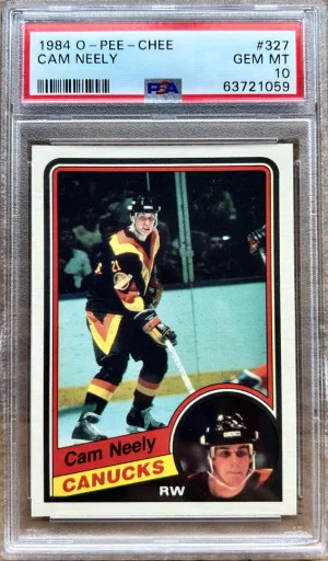 Cam Neely 1984 O-Pee-Chee Hockey #327 PSA 10 front