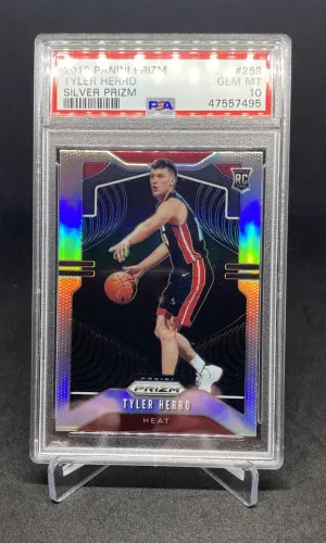 2019-20 Panini Silver Prizm #259 Tyler Herro RC Rookie Card PSA 10 front