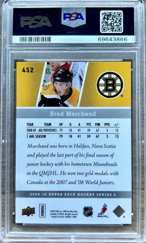 2009-10 Upper Deck Series 2 Brad Marchand Young Guns PSA 9 MINT RC #452 Bruins back