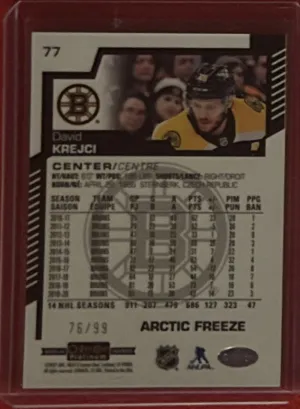 David Krejci - Artic Freeze back