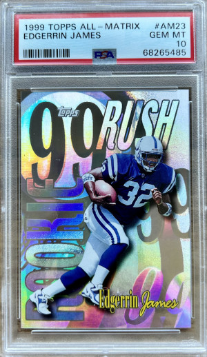 1999 TOPPS ALL-MATRIX #AM23 EDGERRIN JAMES RC HOF PSA 10 front