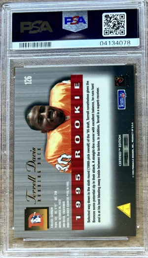 1995 SELECT CERTIFIED #126 TERRELL DAVIS RC HOF PSA 10 back