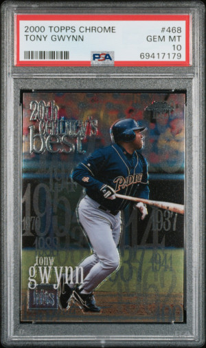 2000 TOPPS CHROME #468 TONY GWYNN PADRES HOF PSA 10 front