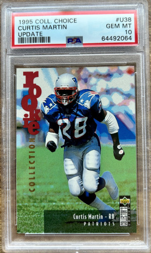 1995 COLLECTOR'S CHOICE UPDATE #U38 CURTIS MARTIN RC HOF PSA 10 front