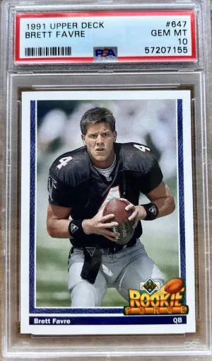 1991 UPPER DECK #647 BRETT FAVRE RC HOF PSA 10 front