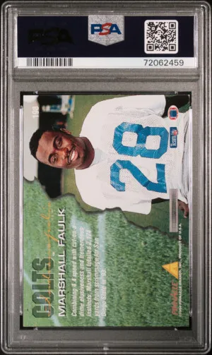 1994 PINNACLE #198 MARSHALL FAULK RC HOF PSA 10 back