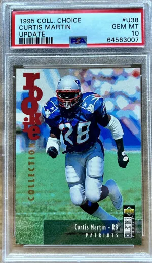 1995 COLLECTOR'S CHOICE UPDATE #U38 CURTIS MARTIN RC HOF PSA 10 front