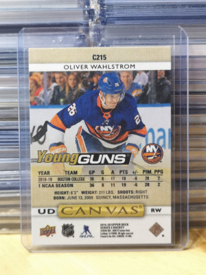 2019/20 Upper Deck Young Guns Canvas #C215 Oliver Wahlstrom back