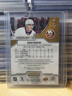 2019/20 Upper Deck Engrained Rookie Card Autograph #53 back