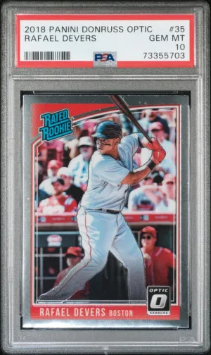 2018 PANINI DONRUSS OPTIC #35 RAFAEL DEVERS RC RATED ROOKIE PSA 10 front