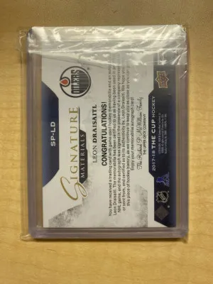 Leon Draisaitl 2017-18 Upper Deck The Cup Signature Materials Patch Auto /99 back