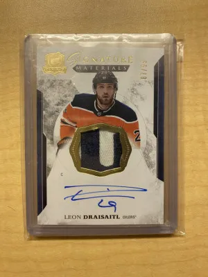 Leon Draisaitl 2017-18 Upper Deck The Cup Signature Materials Patch Auto /99 front