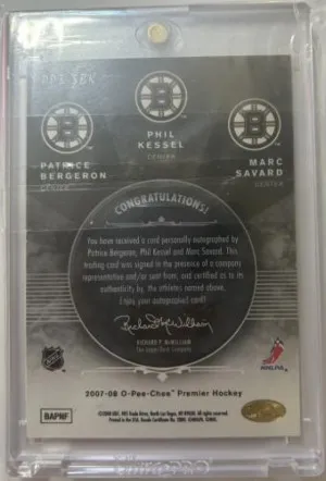 Patrice Bergeron Phil Kessel Marc Savard back