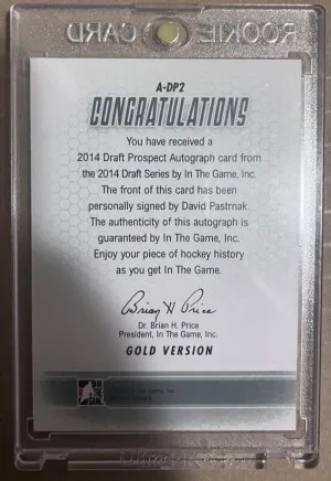 2014 ITG Draft Prospects David Pastrnak Auto A-DP2 Gold Edition back