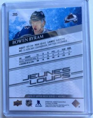 2020 Upper Deck Young Guns Bowen Byram French Variation back