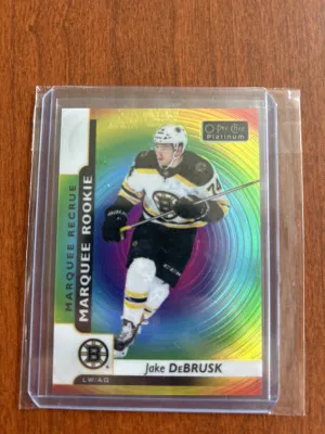 Jake Debrusk Rainbow Color Wheel OPC Platinum Rookie front