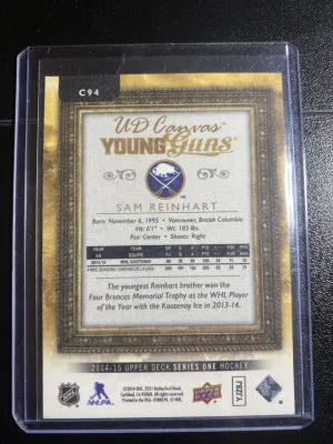 Sam Reinhart 14-15 UD S1 Young Guns Canvas back