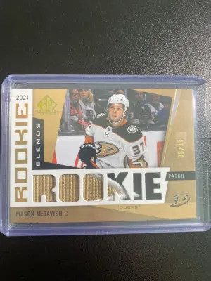 Mason McTavish 21-22 SPGU Rookie Blends Patch 8/15 front