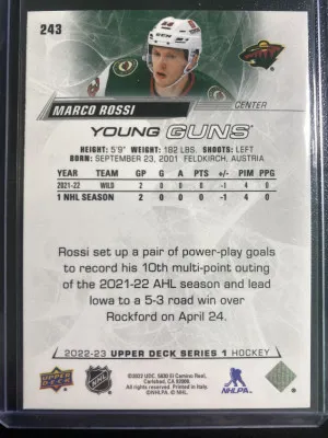 Marco Rossi 22-23 UD S1 Young Guns back