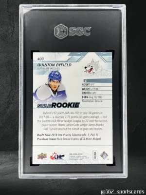 Quinton Byfield CHL Star Rookie back