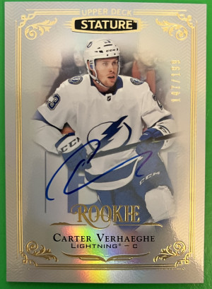 2019-20 Carter Verhaeghe Stature Rookie Auto front