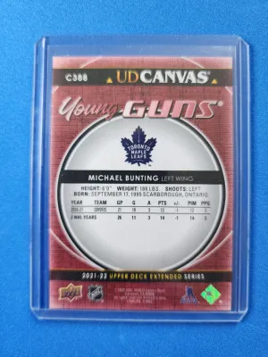 2021-22 Upper Deck Canvas Michael Bunting Rookie #C388 back