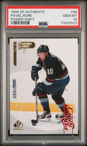 1998 SP AUTHENTIC POWER SHIFT #86 PAVEL BURE HOF #/500 POP 1 PSA 10 front