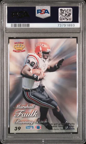 1994 PACIFIC PRISMS #39 MARSHALL FAULK RC HOF POP 6 PSA 10 back