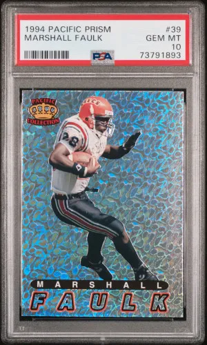 1994 PACIFIC PRISMS #39 MARSHALL FAULK RC HOF POP 6 PSA 10 front
