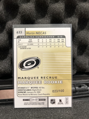 MARTIN NECAS Opc BLACK RAINBOW ROOKIE SSP #/100 RARE!!!  Canes!!! back