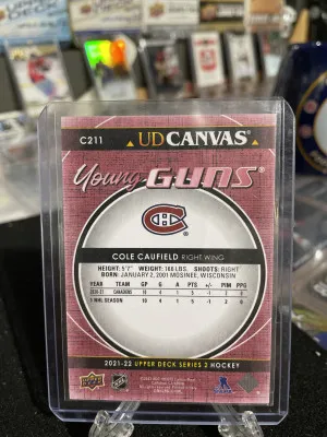 Cole Caufield canvas young guns back