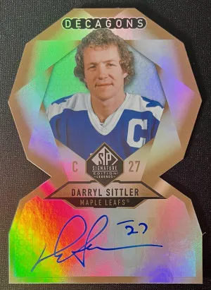 2020 SP Legends Signature Edition Darryl Sittler #DC-13 Decagons Gold Auto front