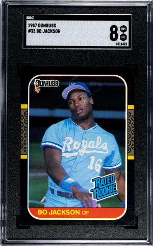 1987 DONRUSS #35 BO JACKSON RC ROYALS SGC 8 NM MT front