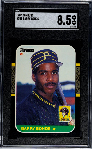 1987 DONRUSS BARRY BONDS #361 Rookie SGC 8.5 front