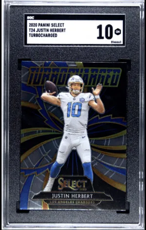 2020 Panini Select Justin Herbert Turbocharged Rookie #T25 front