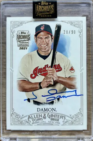 2021 Topps Archives Signature Series Johnny Damon On-Card Auto 20/90 Encased front