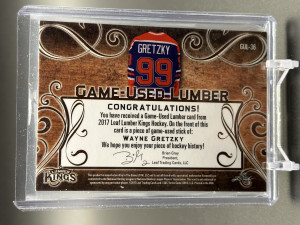 Wayne Gretzky 2017 Lumber Kings Game Used Stick /19 back